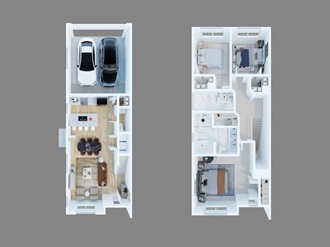 Floor plan for 3 beds, 2.5 baths, 1449 sqft
