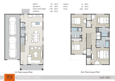 Floor plan for 4 beds, 3.5 baths, 1757 sqft
