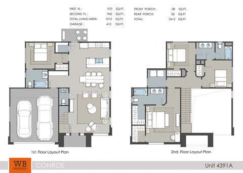 Floor plan for 4 beds, 3.5 baths, 1899 sqft