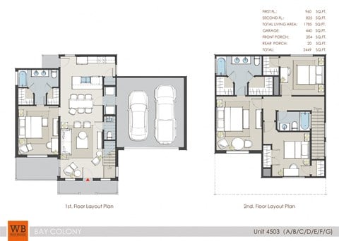 Floor plan for 4 beds, 3.5 baths, 1786 sqft