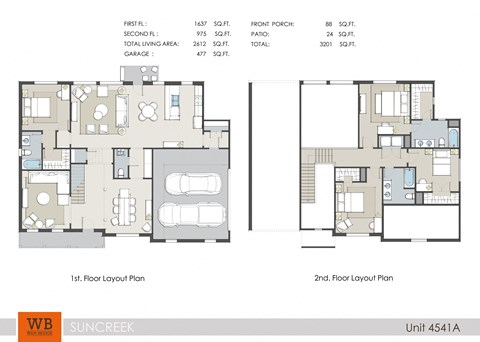 Floor plan for 4 beds, 3.5 baths, 2435 sqft