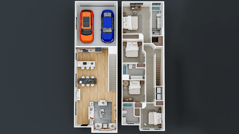 Floor plan for 4 beds, 3.5 baths, 1766 sqft