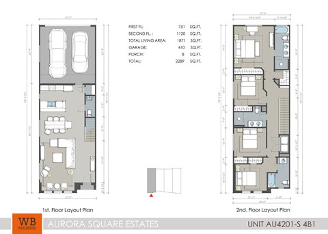Floor plan for 4 beds, 3.5 baths, 1871 sqft