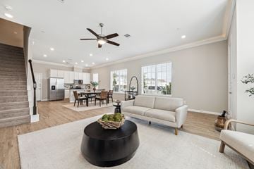 Pearland townhouse for rent - A modern living room with a black coffee table in the center.