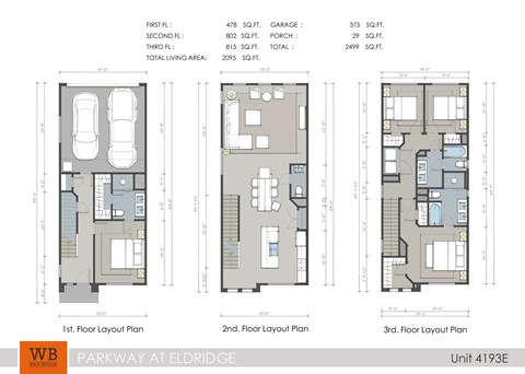 Floor plan for 4 beds, 3.5 baths, 2095 sqft