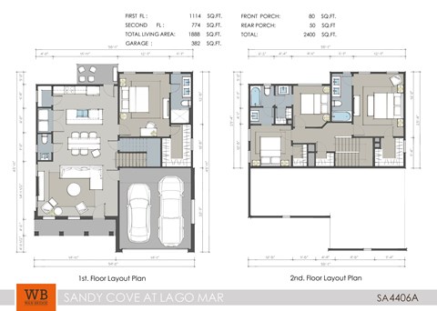 Floor plan for 4 beds, 3.5 baths, 1888 sqft