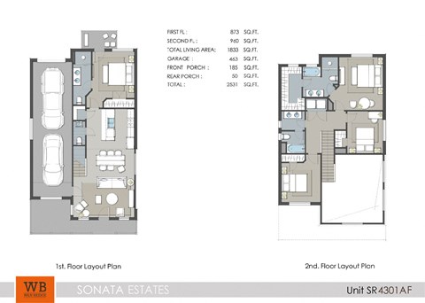 Floor plan for 4 beds, 3.5 baths, 1819 sqft