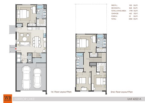 Floor plan for 4 beds, 3.5 baths, 1816 sqft