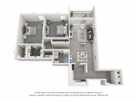 Floor plan for 2 beds, 1.5 baths, 1200 sqft