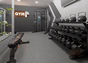 Nashua apartment for rent - a gym with weights on a rack and a chair