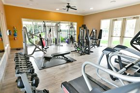 Dublin apartment for rent - A gym with a variety of equipment including treadmills, weights, and exercise machines.