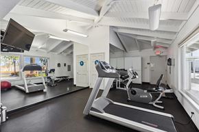 Livermore apartment for rent - A gym with treadmills, exercise bikes, and other equipment.