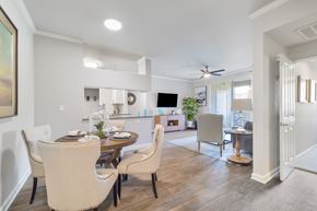 Aliso Viejo apartment for rent - A dining room with a table set for four.