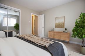 Winnipeg apartment for rent - a bedroom with a bed and a closet