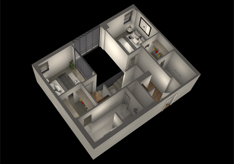 Floor plan for 3 beds, 3 baths, 1754 sqft