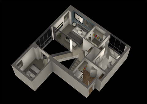 Floor plan for 3 beds, 1.5 baths, 1460 sqft