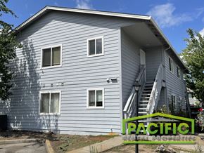 Medford apartment for rent - a blue house with a sign that says pacific on it