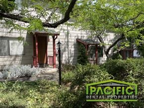 Ashland apartment for rent - a house with a red door and a patio rental properties sign