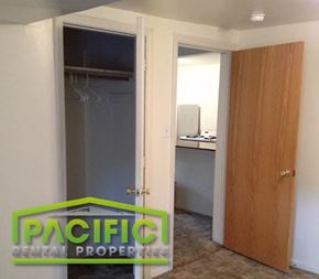Ashland apartment for rent - a small room with a closet and a door to a bathroom