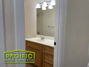 Ashland apartment for rent - a full view of a bathroom with a sink and a mirror