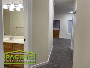 Ashland apartment for rent - a full view of a bathroom with a sink and a mirror