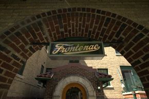 Regina apartment for rent - A brick archway with a sign that says Frontenac.