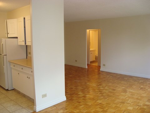 Floor plan for 1 bed, 1 bath, 750 sqft