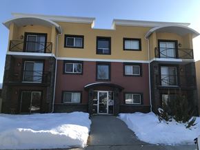 Regina condo for rent - our building in the snow