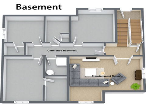 Floor plan for 3 beds, 2 baths, 1534 sqft