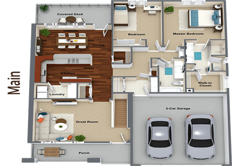 Floor plan for 4 beds, 3 baths, 2526 sqft