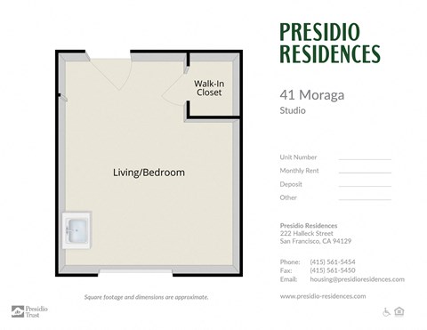 Floor plan for 1 bed