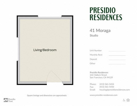 Floor plan for 1 bed