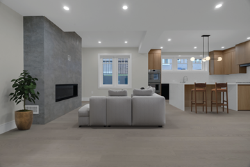 Brookline apartment for rent - a white living room with a white couch and a kitchen