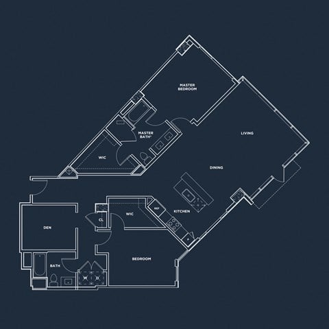 Floor plan for 2 beds, 2 baths, 1882 sqft