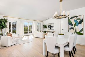 Pacific Palisades apartment for rent - A white dining room with a large table and chairs.
