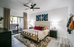 Las Vegas apartment for rent - The Presley at Whitney Ranch Model Bedroom with Private Patio
