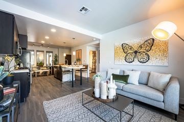 San Diego apartment for rent - a living room with a couch and a table