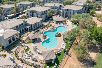 Heated lagoon-style pool and hot tub