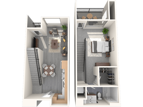 Floor plan for 1 bed, 1 bath, 791 sqft