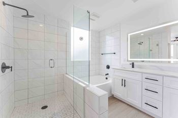Glass-enclosed showers