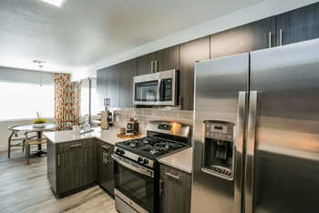 Stainless steel efficient appliances in select homes
