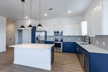 Kitchen islands in select homes