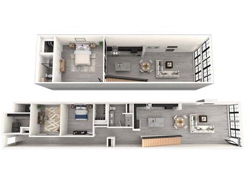 Floor plan for 2 beds, 2 baths, 1383 sqft