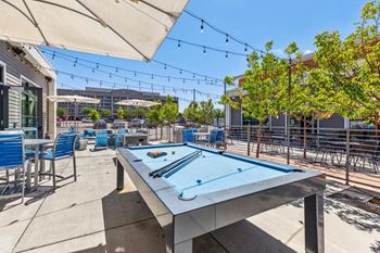 Indoor/outdoor flex entertainment patio with games