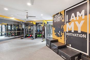 High-tech fitness center with full circuit equipment