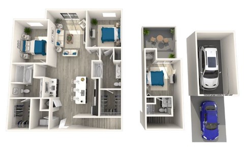 Floor plan for 2 beds, 2 baths, 1471 sqft