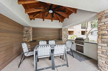 Gourmet bbq grilling stations with picnic areas