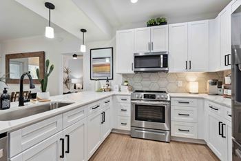 Quartz countertops & custom backsplash