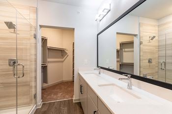 Dual sink vanities in select homes