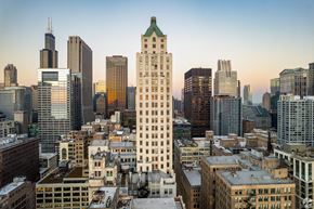 Chicago apartment for rent - a view of the city from the top of a tall building